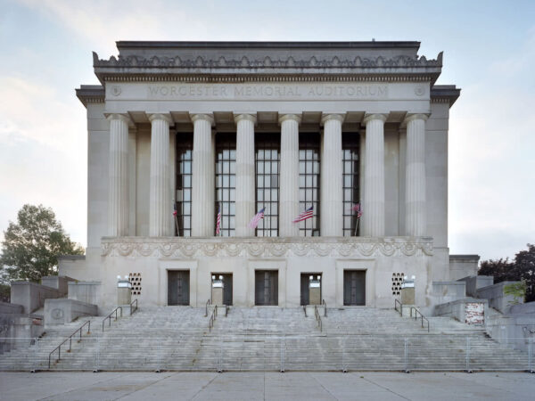 The Worcester Memorial Auditorium, a five-story Classical Revival-style building that the Architectural Heritage Foundation is planning to redevelop.